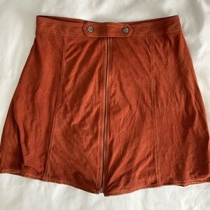 Orange Suede Skirt. Size Medium